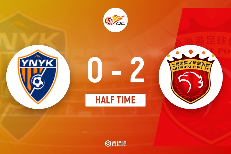 半场:海港2-0玉昆 魏震岳鑫破门 两粒进球被吹