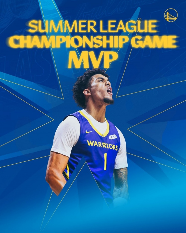 伦德伯格21+10夺夏联MVP,勇士加冕冠军 伦德伯格21+10夺夏联MVP,勇士加冕冠军